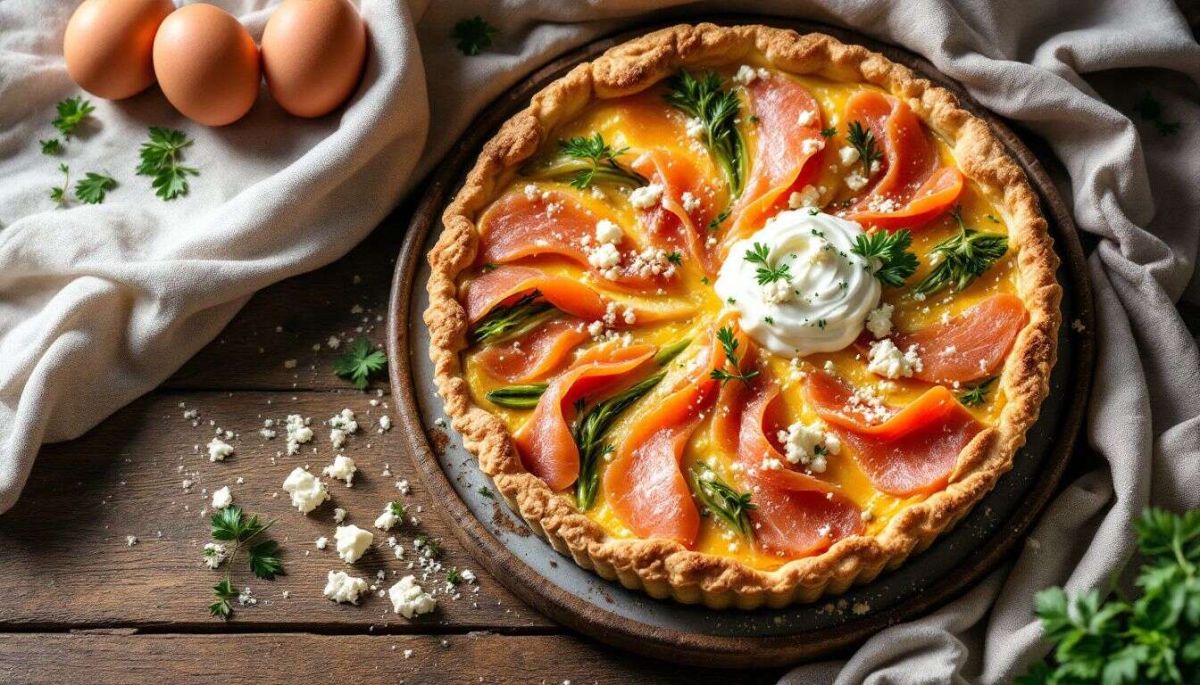 Quiche au saumon, poireaux et chèvre : une recette irrésistible