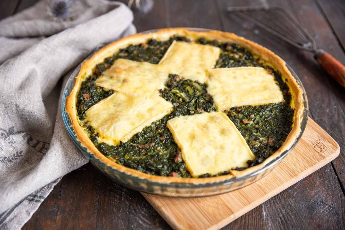 Quiche aux épinards et à la raclette