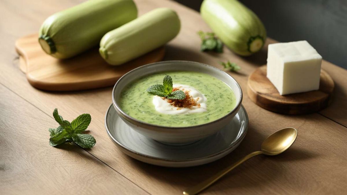 Une touche de fraîcheur : recette rapide de soupe froide de courgettes à la menthe