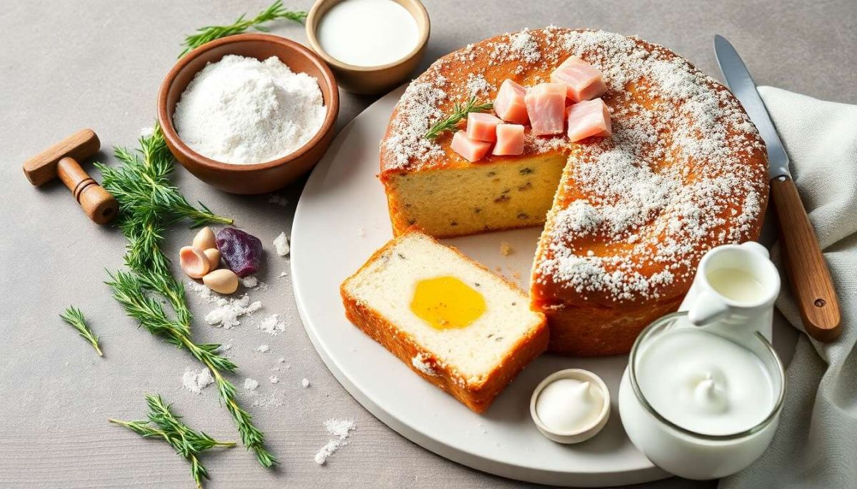Recette de cake aux herbes et jambon