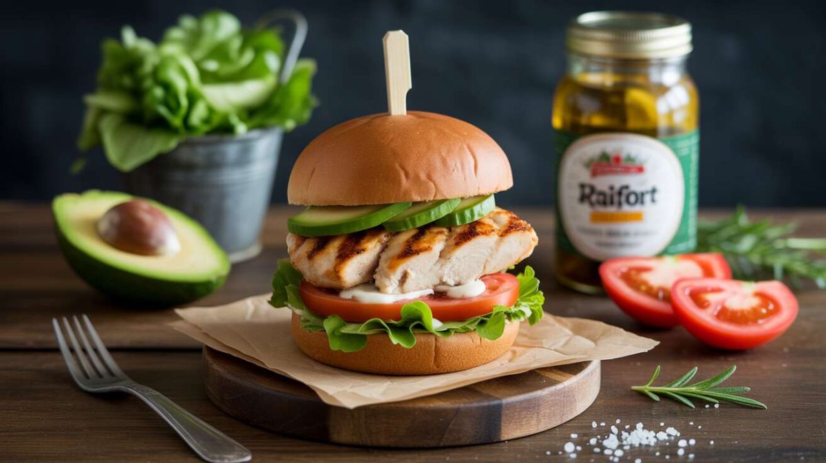 Dégustez un burger au poulet et avocat boosté au raifort