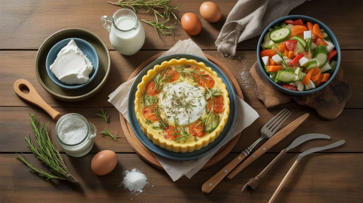 Une quiche sans pâte au chèvre frais et légumes pour un repas léger et savoureux