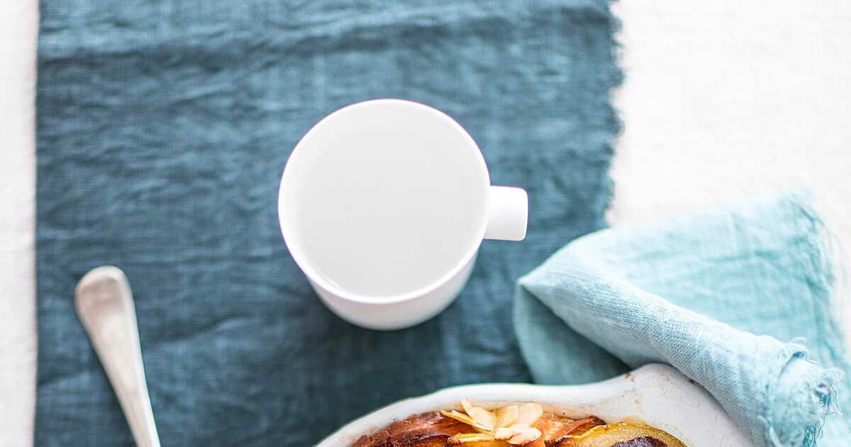 La recette régressive du pudding à la brioche aux poires caramélisées