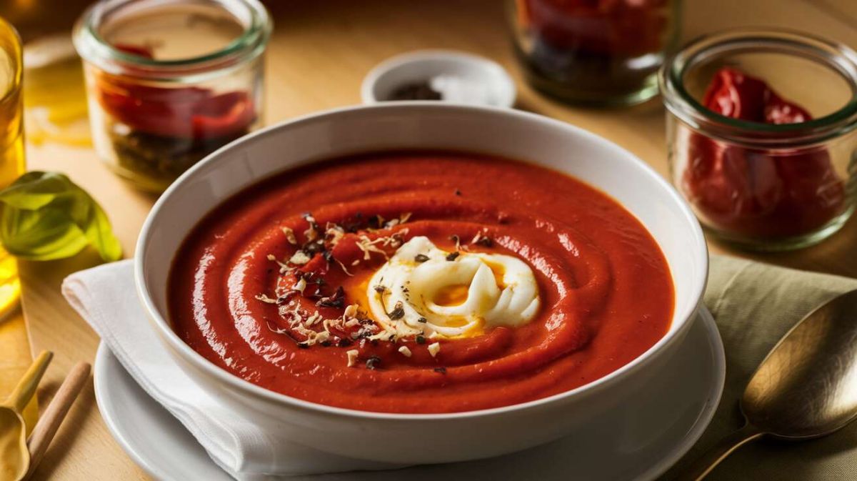 Un velouté de poivron glacé au fromage frais qui surprend