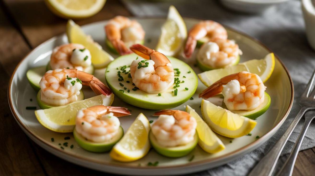 Bouchées aux crevettes et pomme verte : un délice frais à découvrir