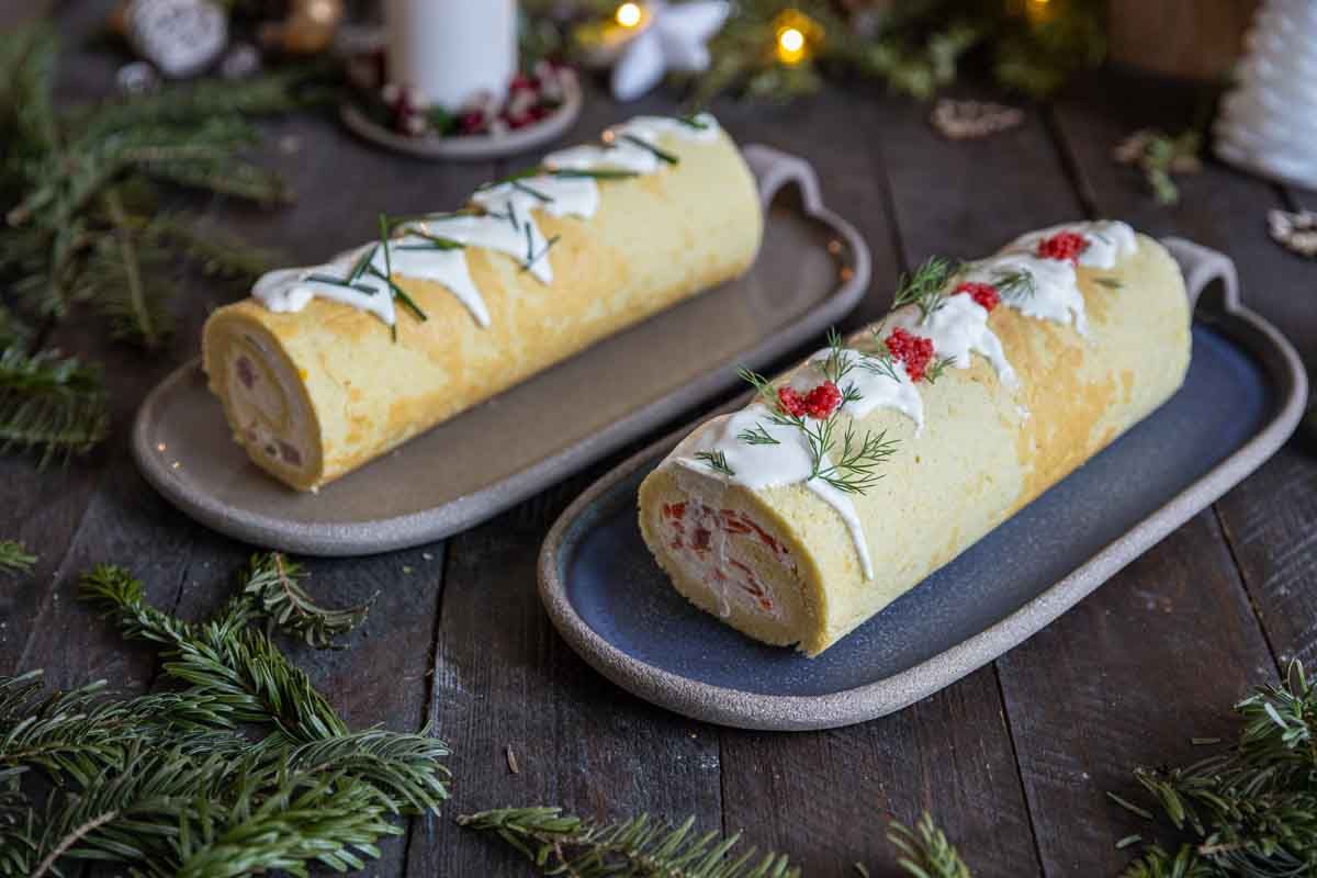 Bûche salée au saumon ou au jambon