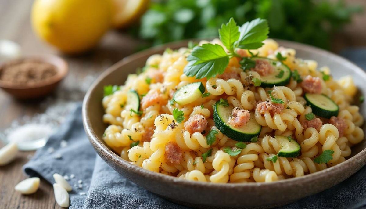 Une salade légère de fusilli complets : la recette irrésistible aux anchois et courgettes