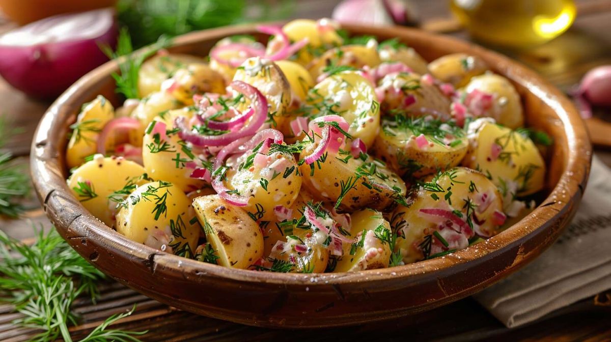 Savourez l'authenticité avec cette salade de pommes de terre et harengs fumés