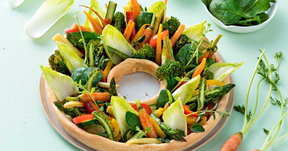 Tarte couronne aux légumes croquants