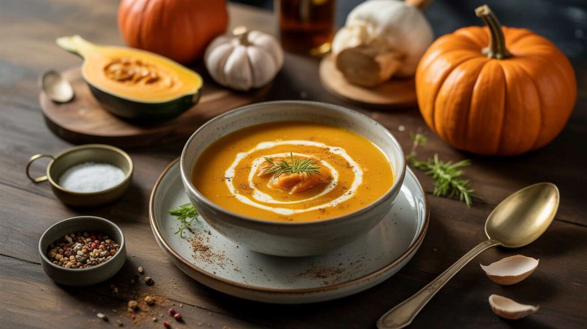 Plongez dans la douceur d'une soupe de potiron au mascarpone
