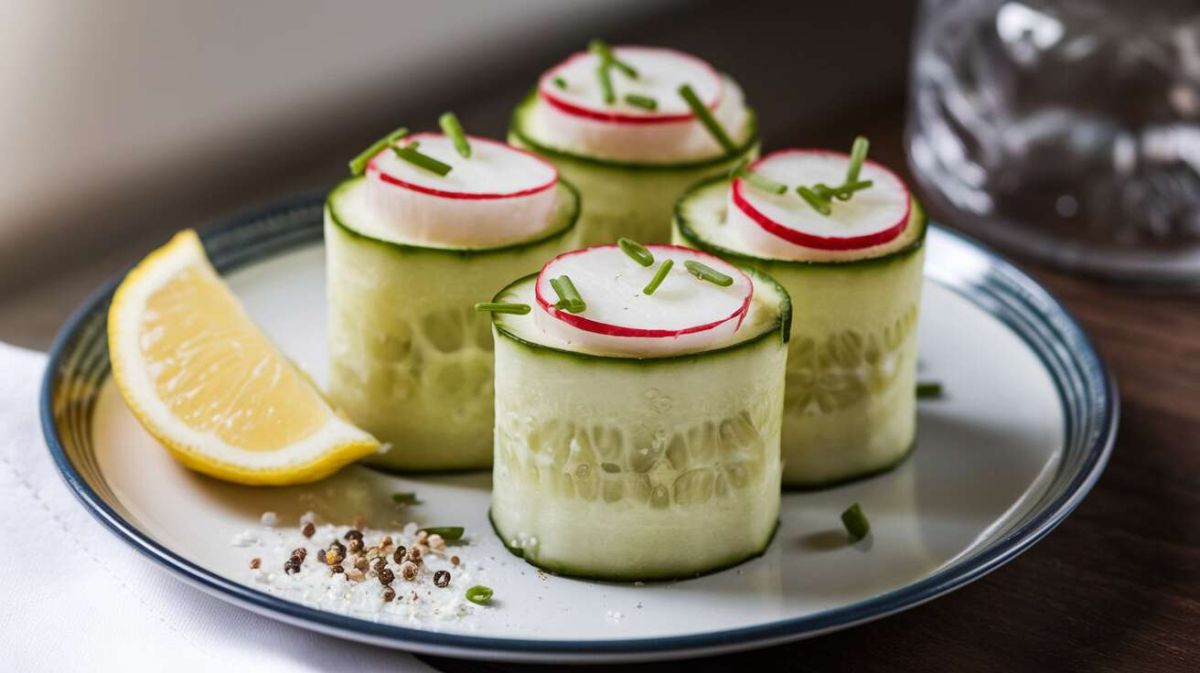 Rouleaux de concombre farcis : une entrée estivale à croquer