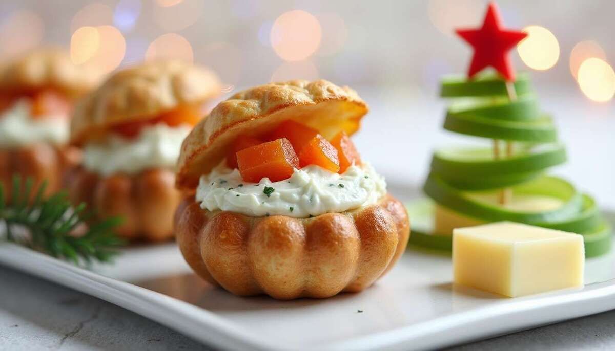 Des gougères farcies au fromage frais aux herbes pour une touche de fraîcheur