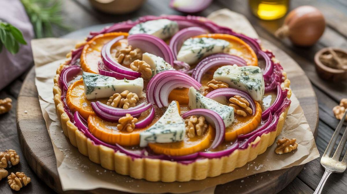 Une tarte flambée au potimarron et fromage bleu pour sublimer vos soirées d'automne