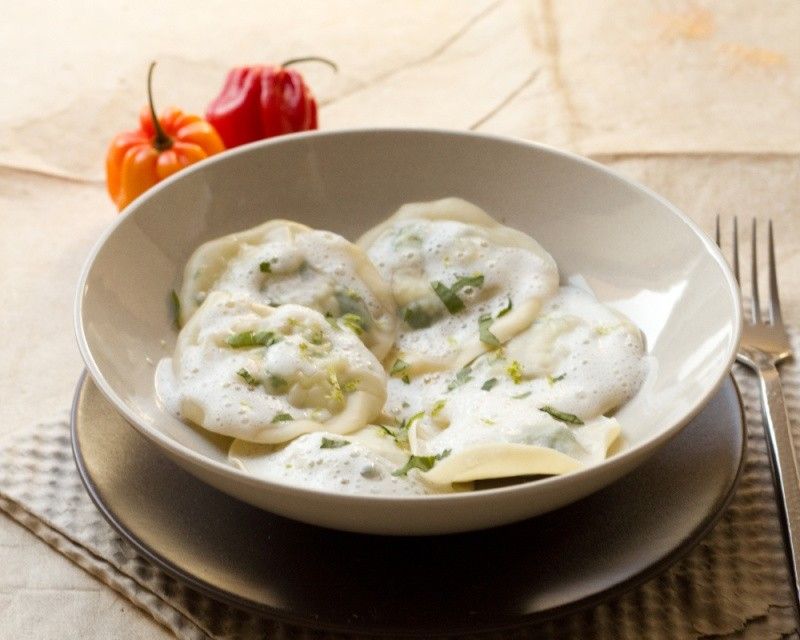 Ravioles thaï de daurade et leur émulsion coco – citron vert